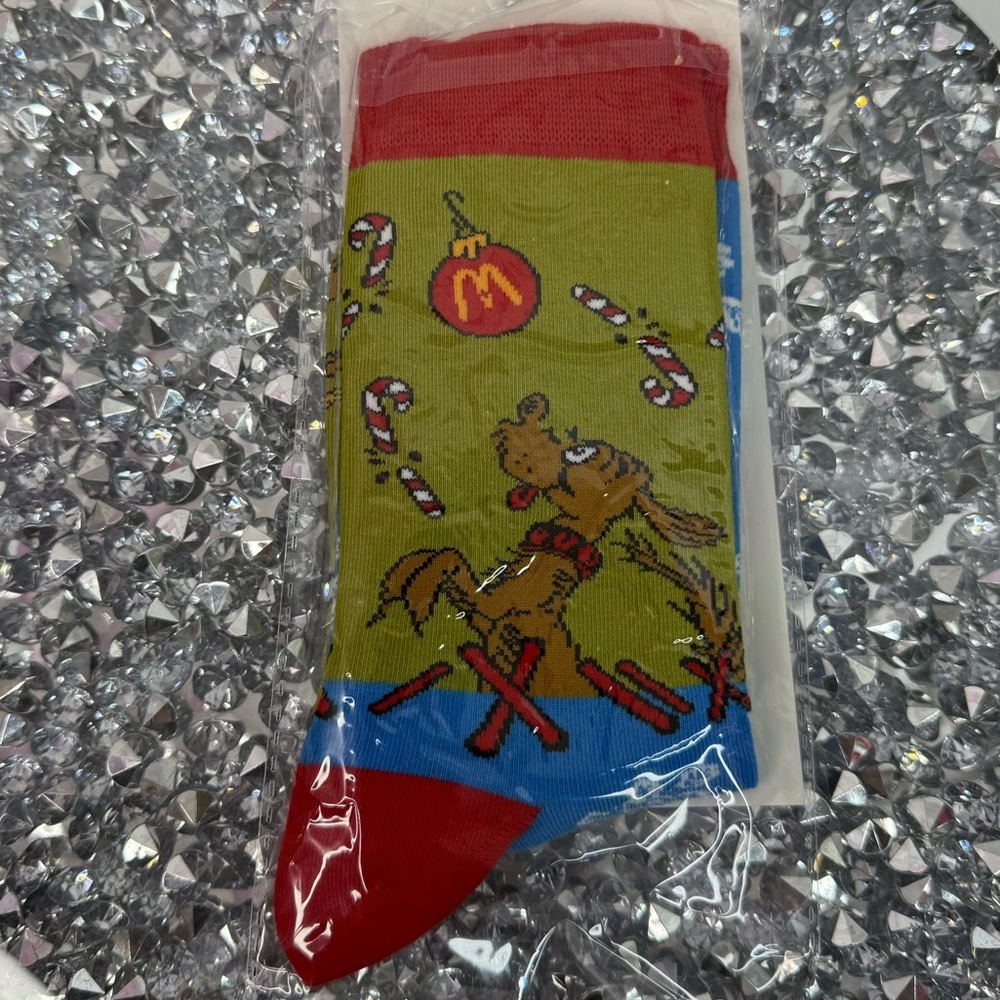 McDonald's socks grinch meal 2025 Christmas max Red and Green Reindeer Socks